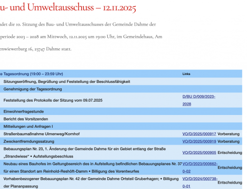 Bau- und Umweltausschuss – 12.11.2025